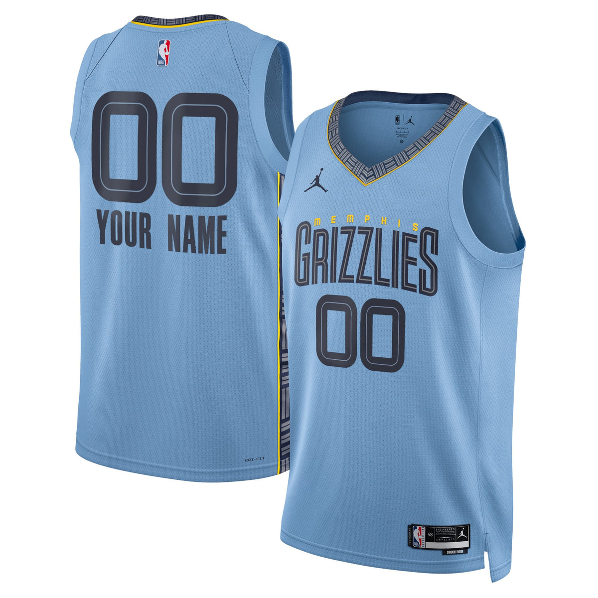 Unisex Memphis Grizzlies Jordan Brand Blue 2022/23 Swingman Custom Jersey - Statement Edition