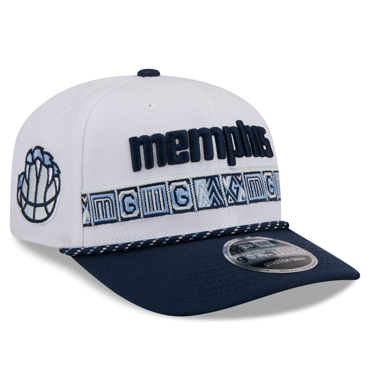 Men's Memphis Grizzlies New Era White/Navy 2025/26 City Edition 9SEVENTY Adjustable Hat