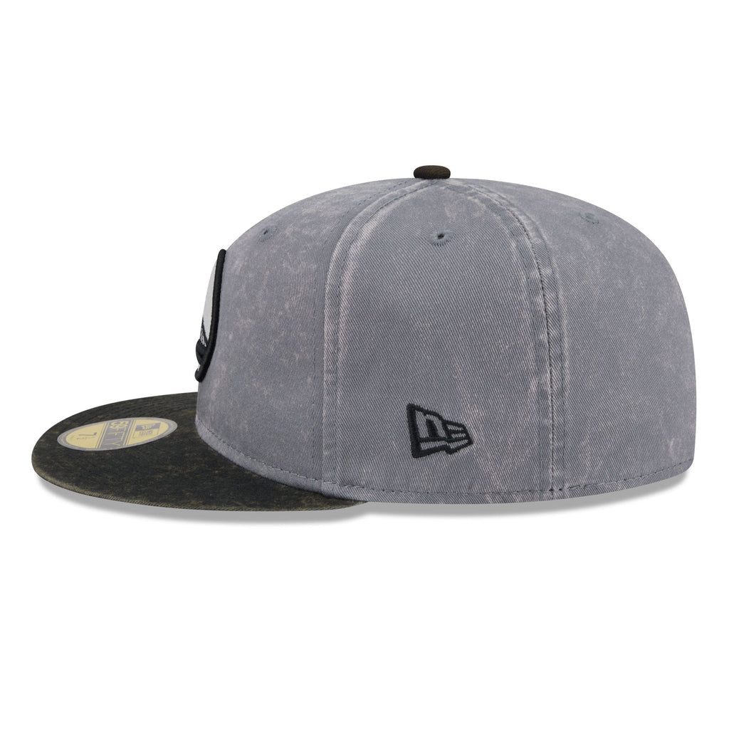 Men's Golden State Warriors New Era Gray/Black Washed 59FIFTY Fitted Hat