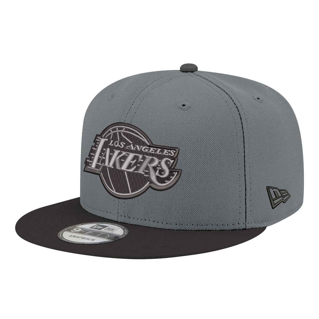 Men's Los Angeles Lakers New Era Gray/Black Logo 2-Tone 9FIFTY Snapback Hat