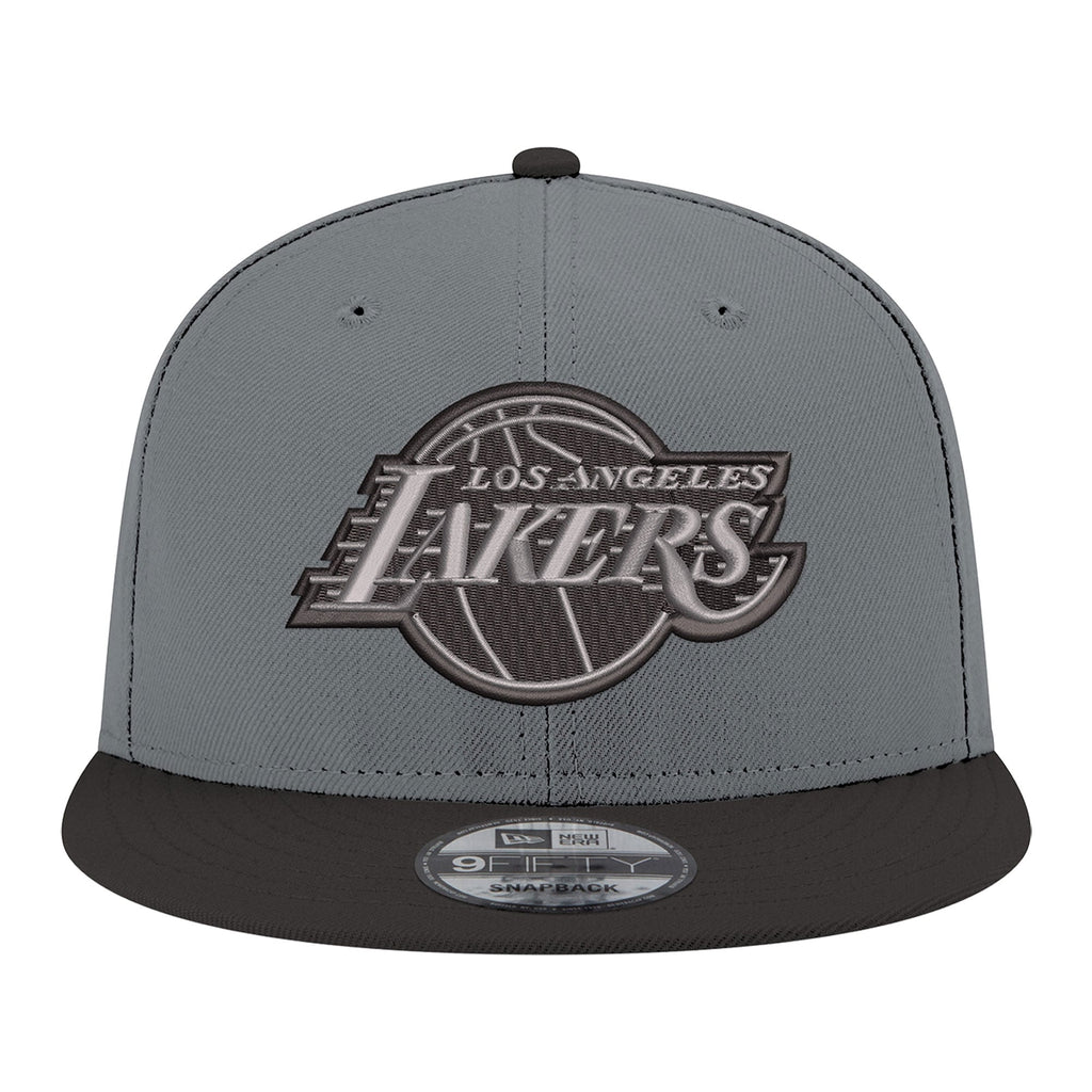 Men's Los Angeles Lakers New Era Gray/Black Logo 2-Tone 9FIFTY Snapback Hat