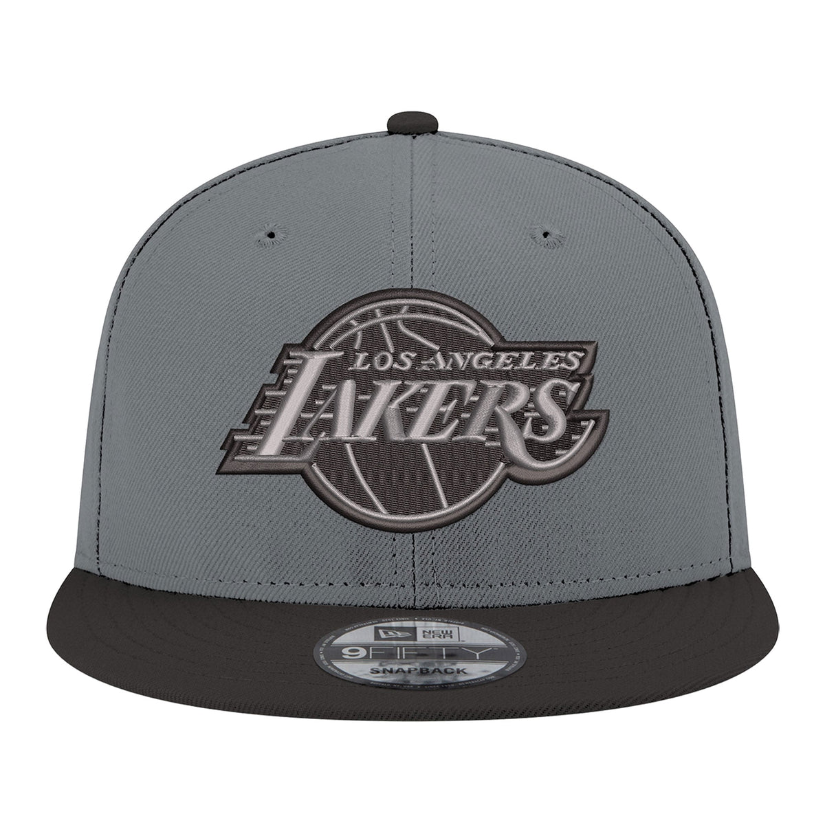 Men's Los Angeles Lakers New Era Gray/Black Logo 2-Tone 9FIFTY Snapback Hat