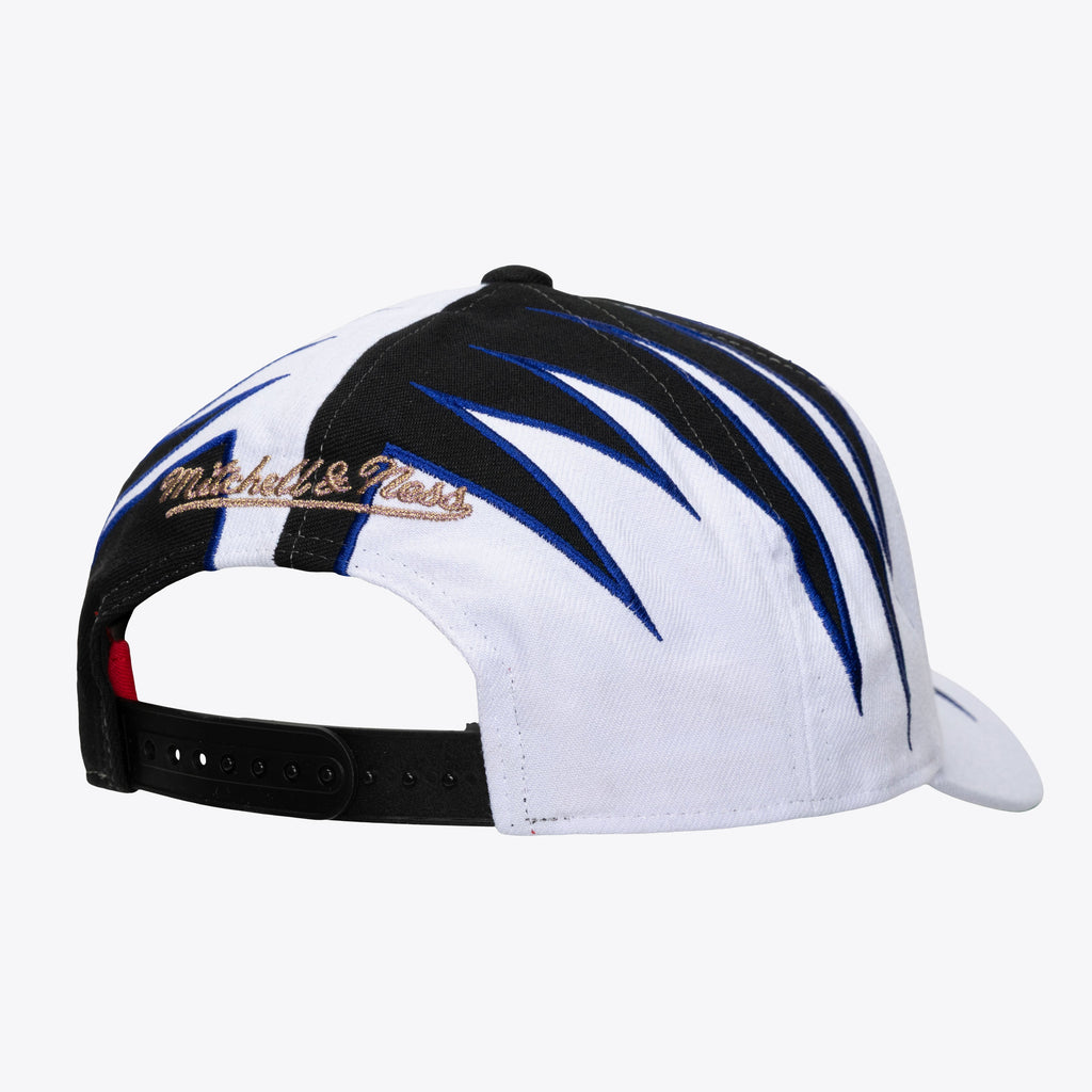 Men's Philadelphia 76ers Mitchell & Ness White/Black Hardwood Classics Special Shockwave Pro Crown Snapback Hat
