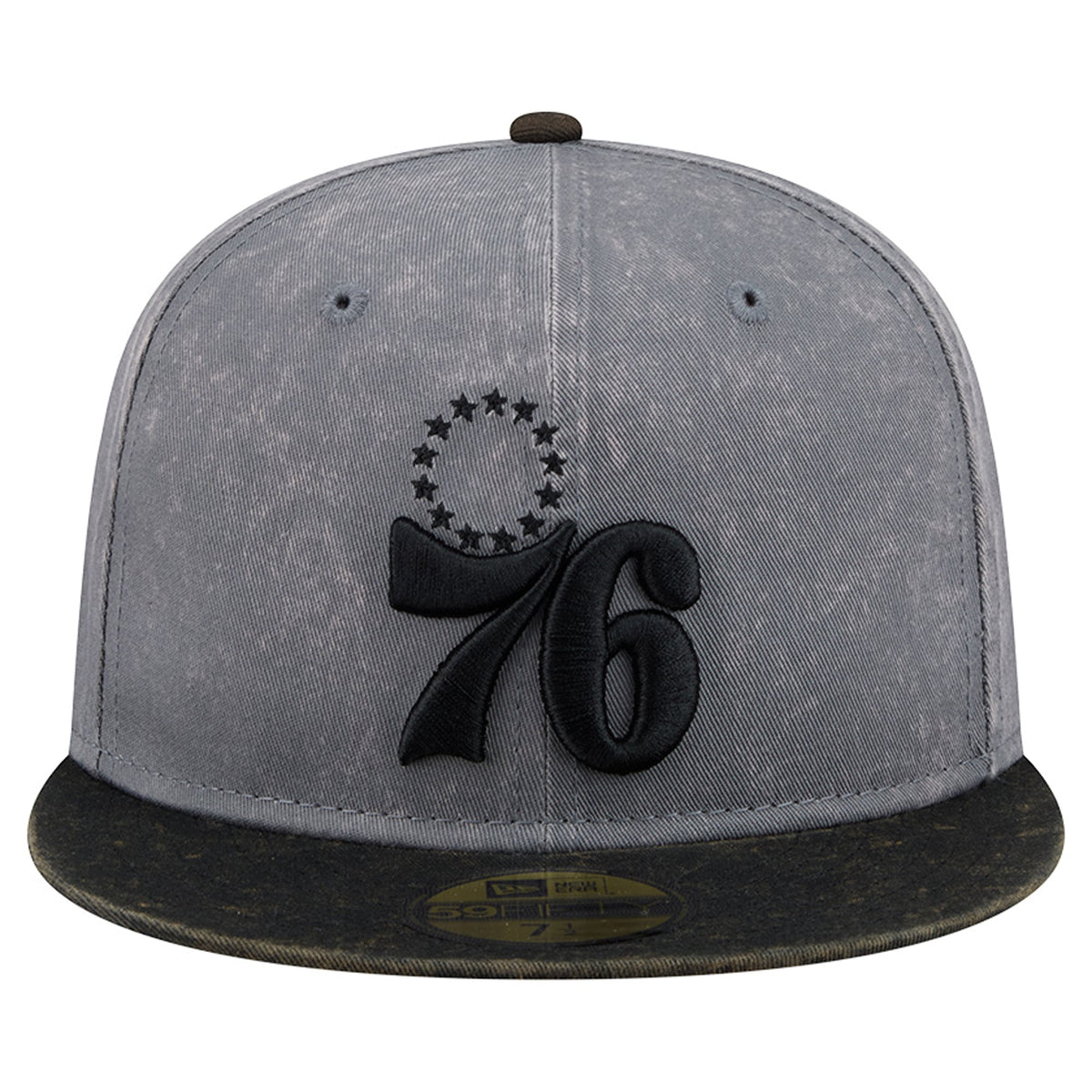 Men's Philadelphia 76ers New Era Gray/Black Washed 59FIFTY Fitted Hat