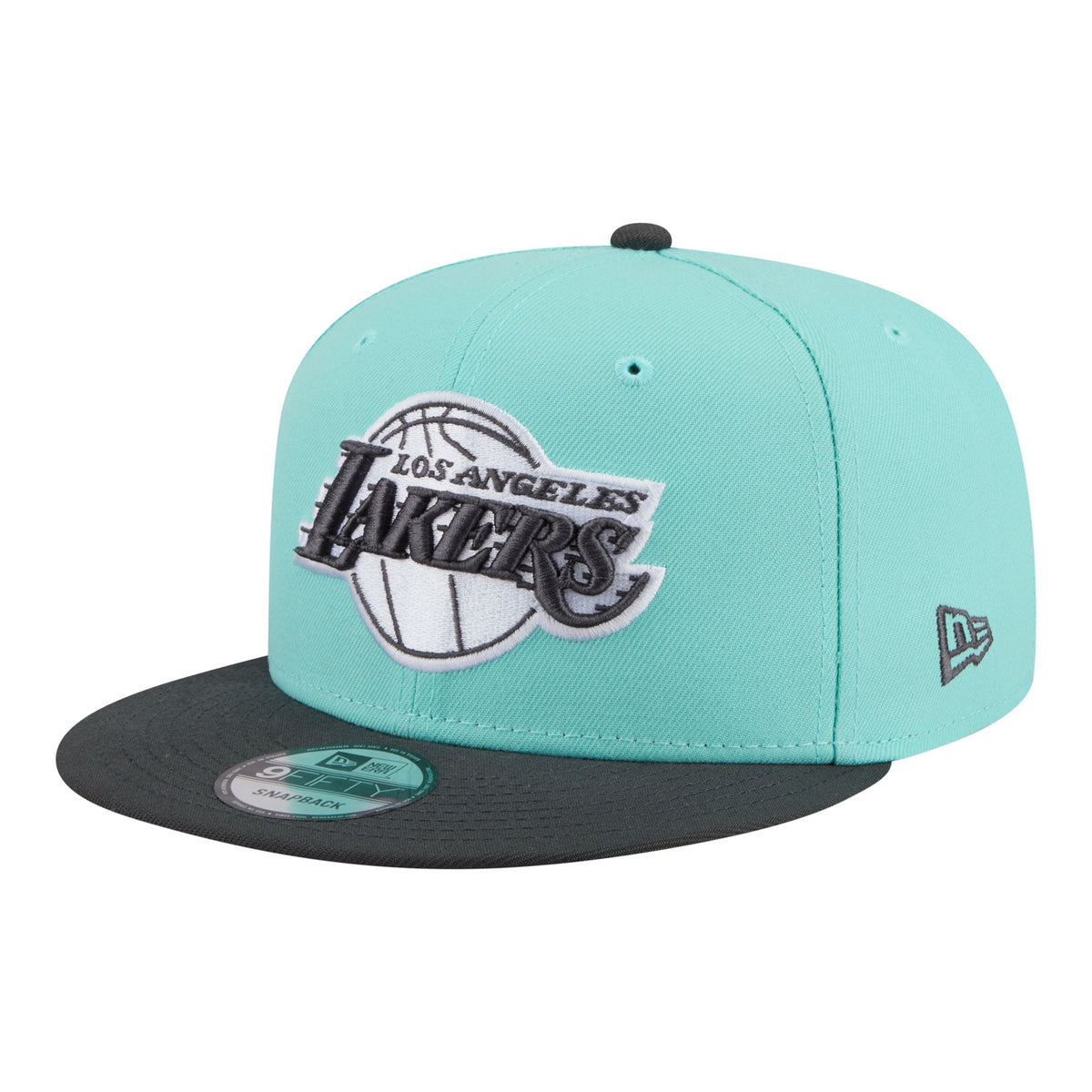 Men's Los Angeles Lakers New Era Turquoise/Charcoal Color Pack Two-Tone 9FIFTY Snapback Hat