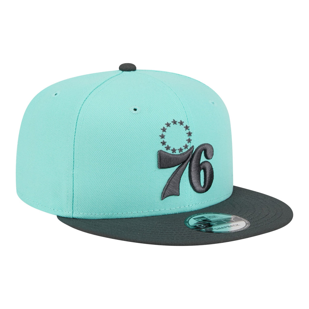 Men's Philadelphia 76ers New Era Turquoise/Charcoal Color Pack Two-Tone 9FIFTY Snapback Hat