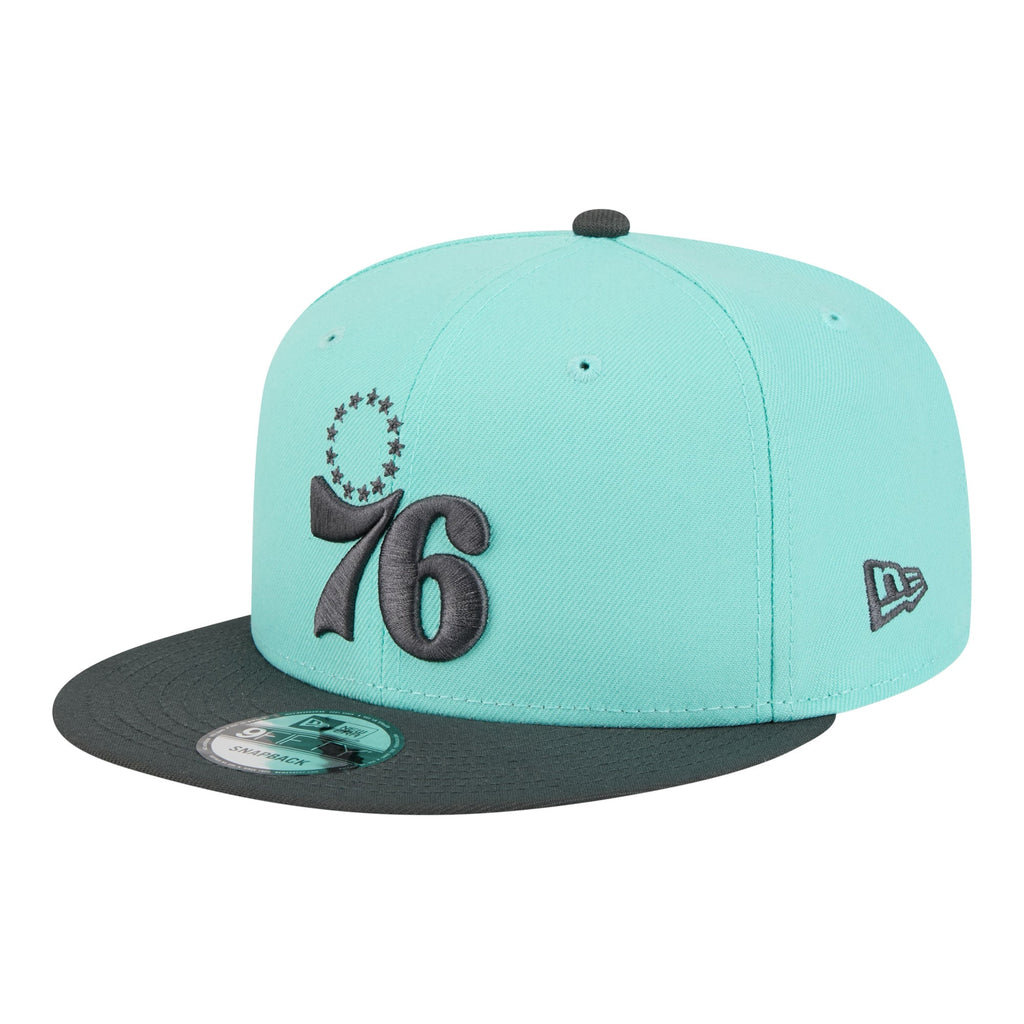 Men's Philadelphia 76ers New Era Turquoise/Charcoal Color Pack Two-Tone 9FIFTY Snapback Hat