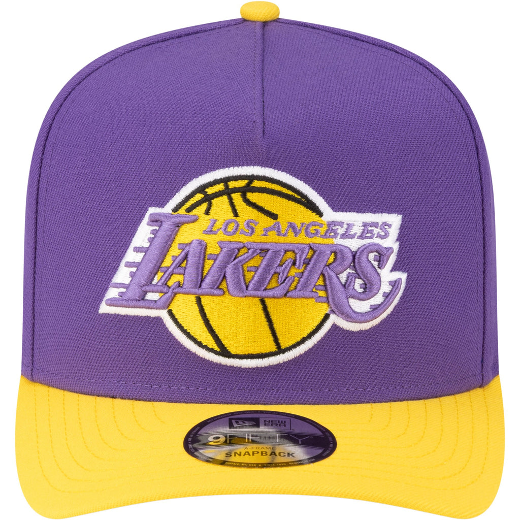 Men's Los Angeles Lakers  New Era Purple/Gold 80s Throwback A-Frame 9FIFTY Snapback Hat