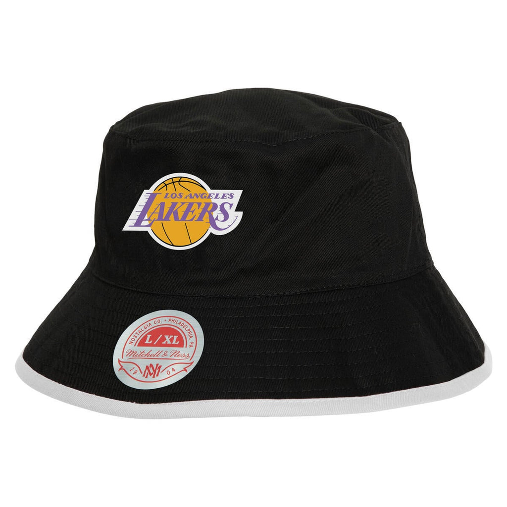Men's Los Angeles Lakers Mitchell & Ness Black/Light Blue Flip It Reversible Bucket Hat