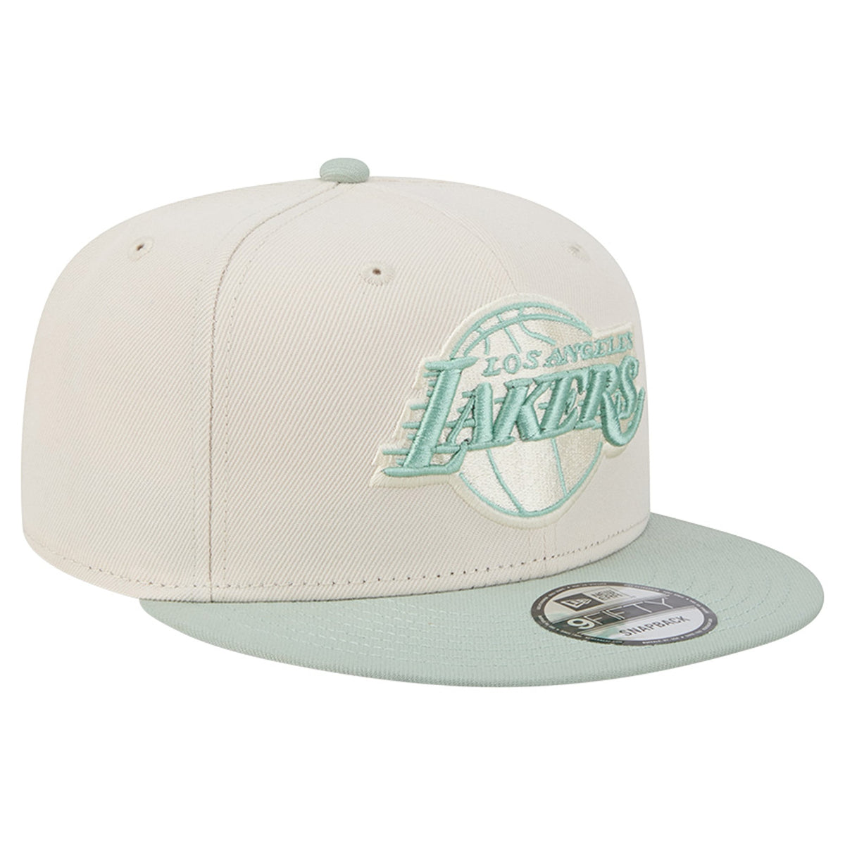 Men's Los Angeles Lakers  New Era Cream/Light Green Color Pack 9FIFTY Snapback Hat