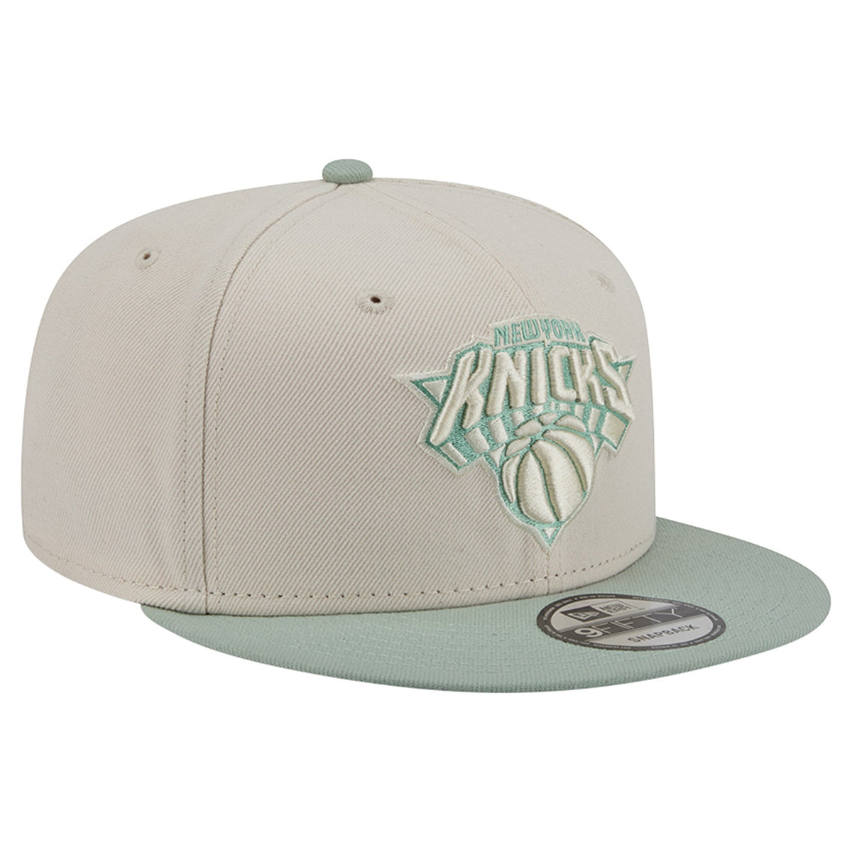 Men's New York Knicks  New Era Cream/Light Green Color Pack 9FIFTY Snapback Hat