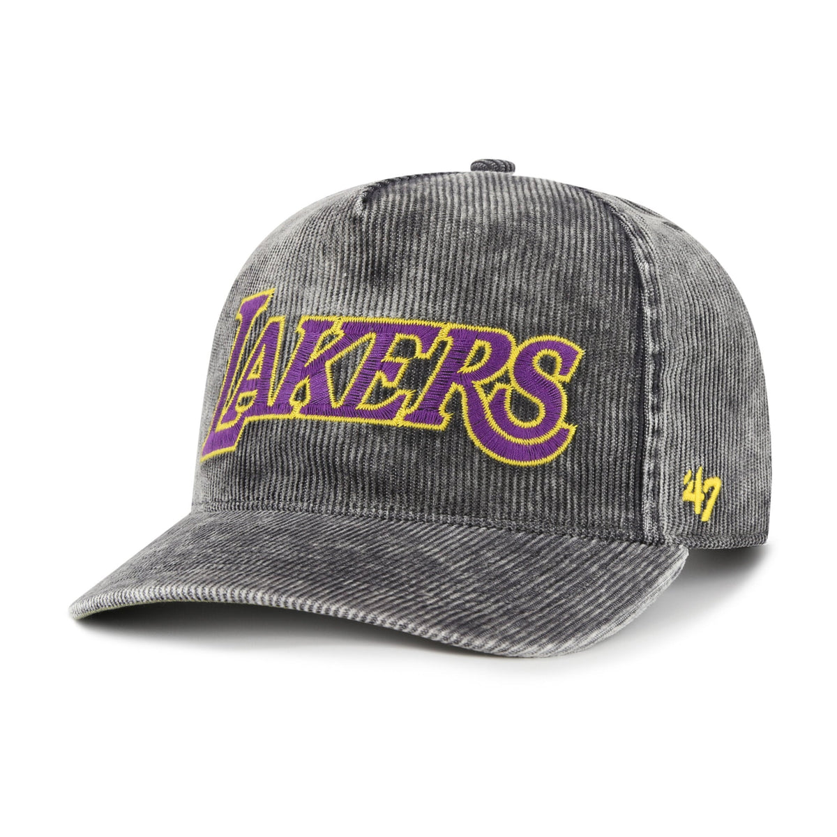 Men's Los Angeles Lakers  '47 Charcoal Reclaim Snow Wash Corduroy Adjustable Hitch Hat