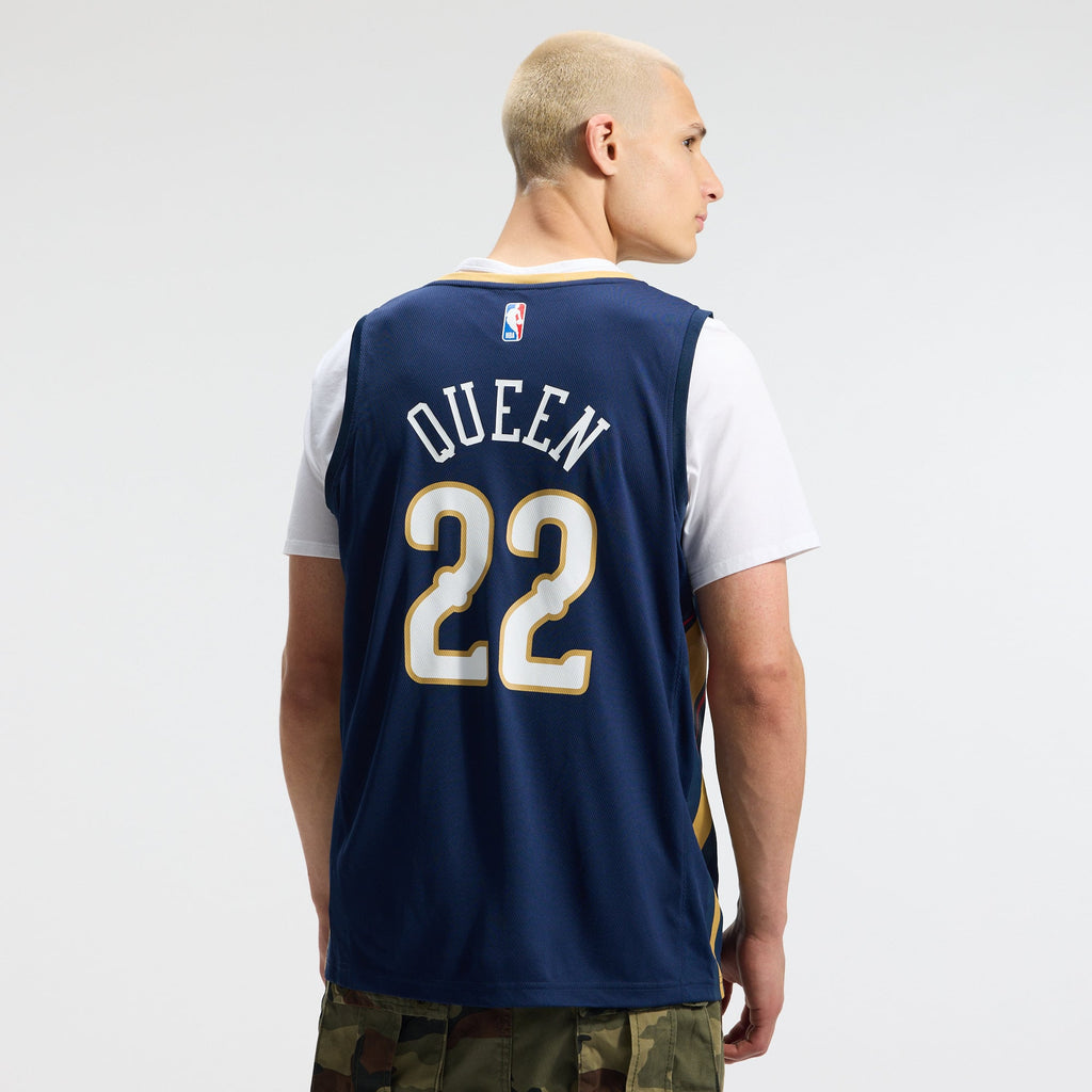Men's New Orleans Pelicans Derik Queen Fanatics Navy Fast Break Replica Jersey - Icon Edition