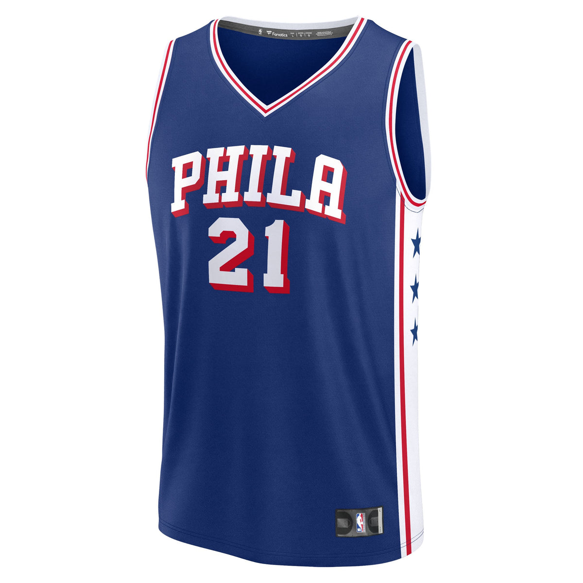 Men's Philadelphia 76ers Joel Embiid Fanatics Royal Fast Break Replica Player Jersey - Icon Edition
