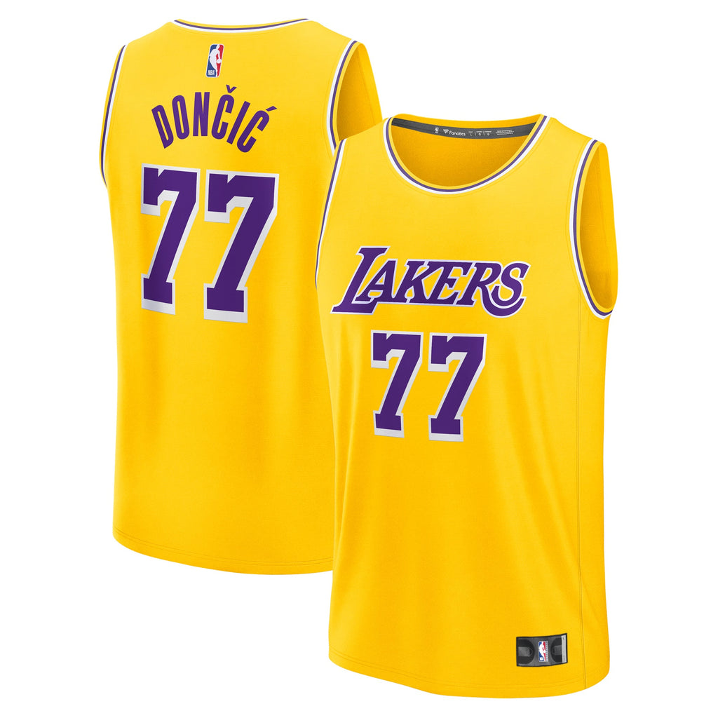 Men's Los Angeles Lakers Luka Dončić Fanatics Gold Fast Break Replica Player Jersey - Icon Edition
