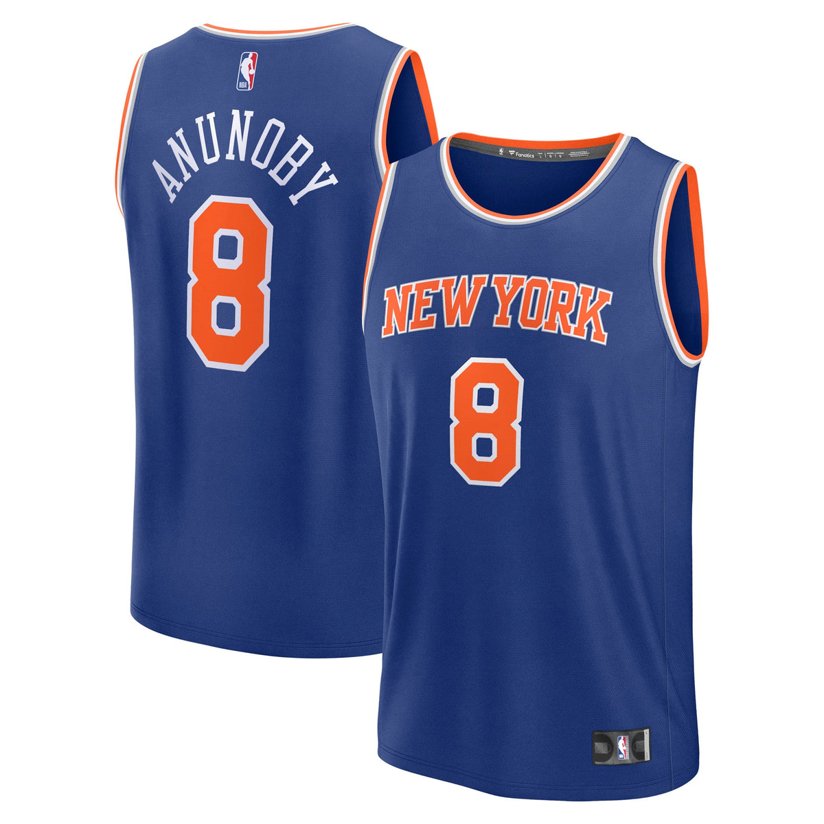 Men's New York Knicks OG Anunoby Fanatics Blue Fast Break Replica Player Jersey - Icon Edition