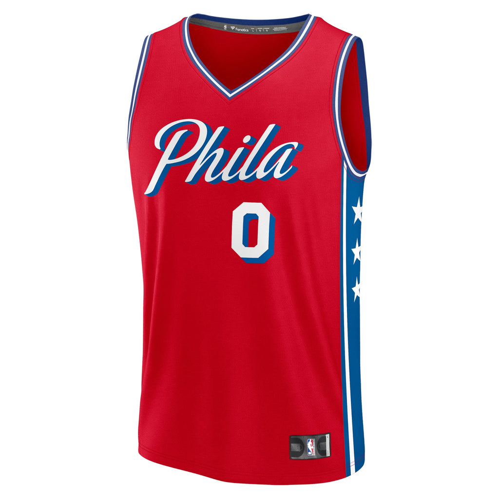 Men's Philadelphia 76ers Tyrese Maxey Fanatics Red Fast Break Replica Player Jersey - Statement Edition