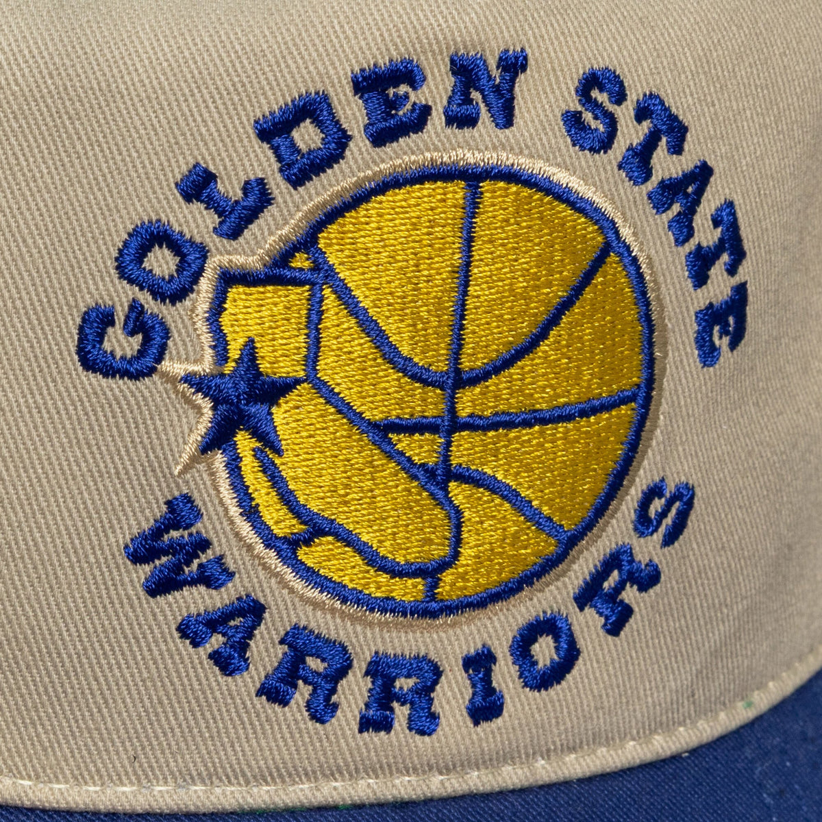 Men's Golden State Warriors Mitchell & Ness Cream Hardwood Classics Retro Roots Snapback Hat

