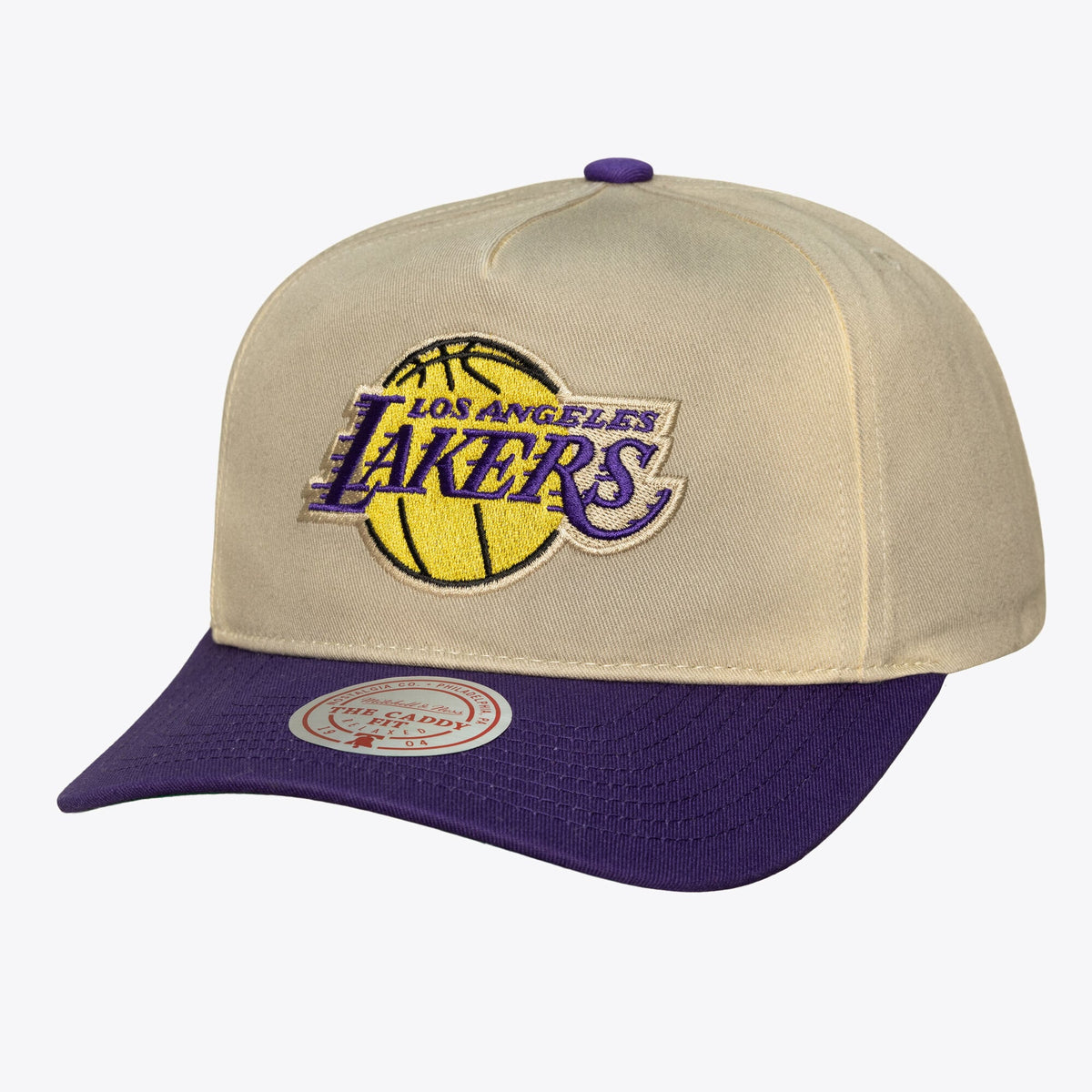 Men's Los Angeles Lakers Mitchell & Ness Cream Hardwood Classics Retro Roots Snapback Hat

