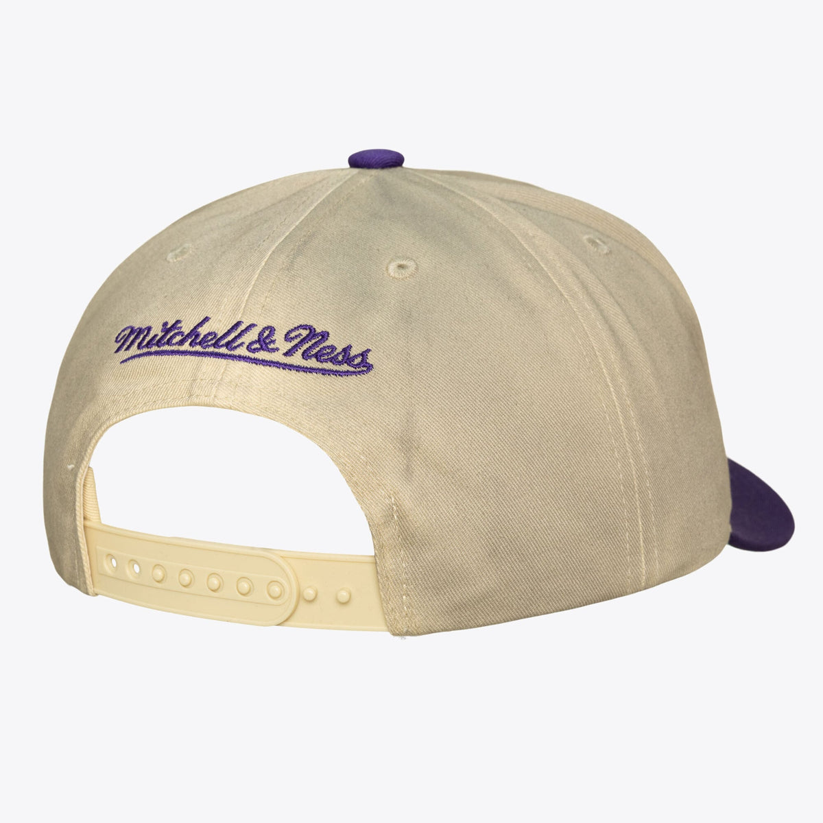 Men's Los Angeles Lakers Mitchell & Ness Cream Hardwood Classics Retro Roots Snapback Hat
