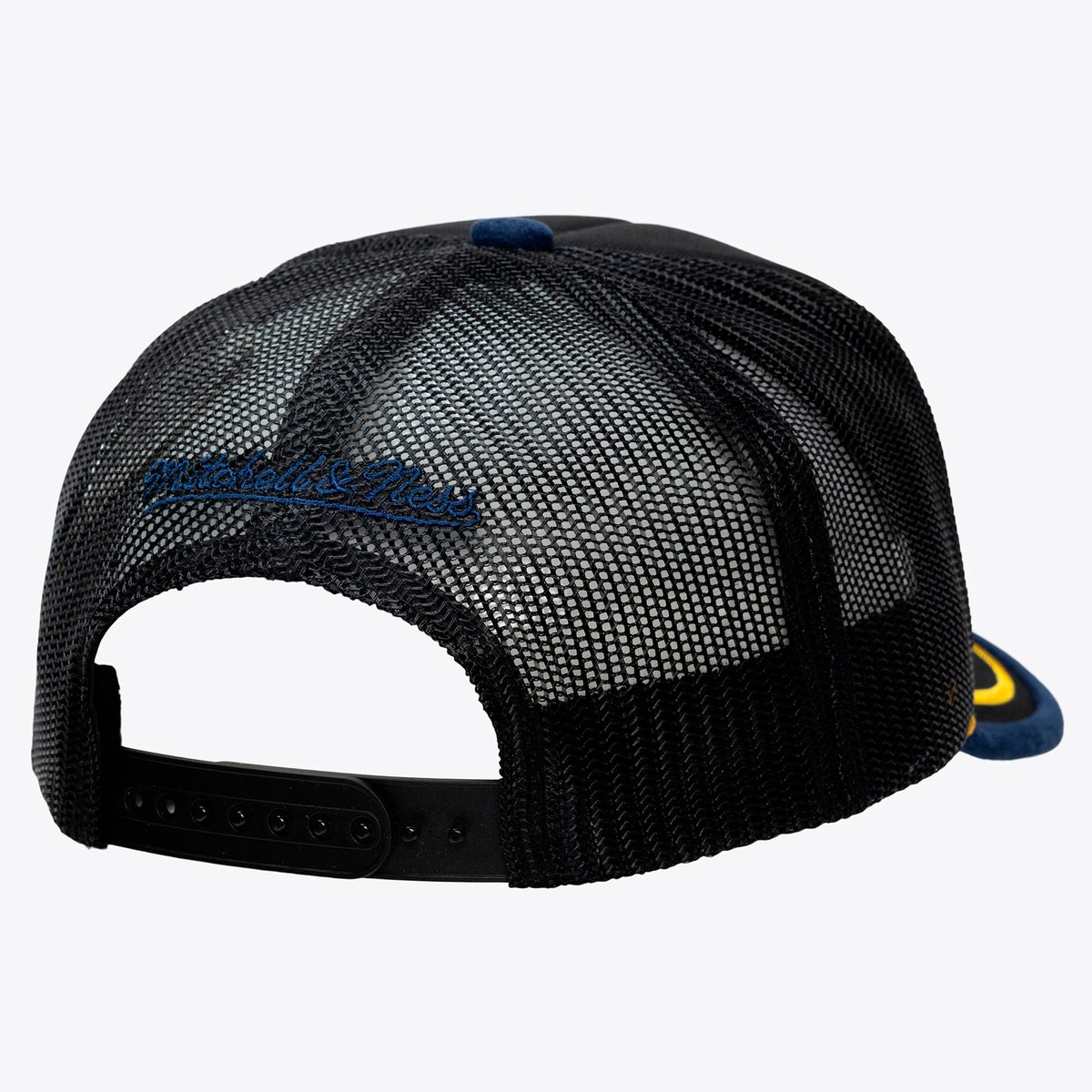 Men's Golden State Warriors Mitchell & Ness x LRG Black Hardwood Classics Trucker Adjustable Hat