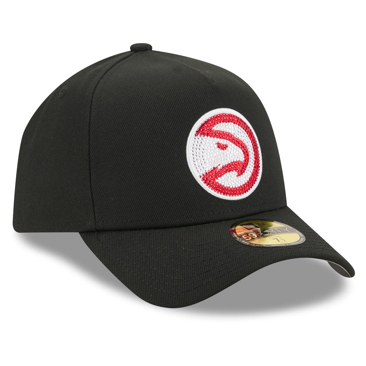 Men's Atlanta Hawks New Era Black 2026 NBA Draft On-Stage Crystal A-Frame 59FORTY Fitted Hat