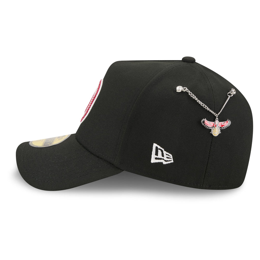 Men's Atlanta Hawks New Era Black 2026 NBA Draft On-Stage Crystal A-Frame 59FORTY Fitted Hat