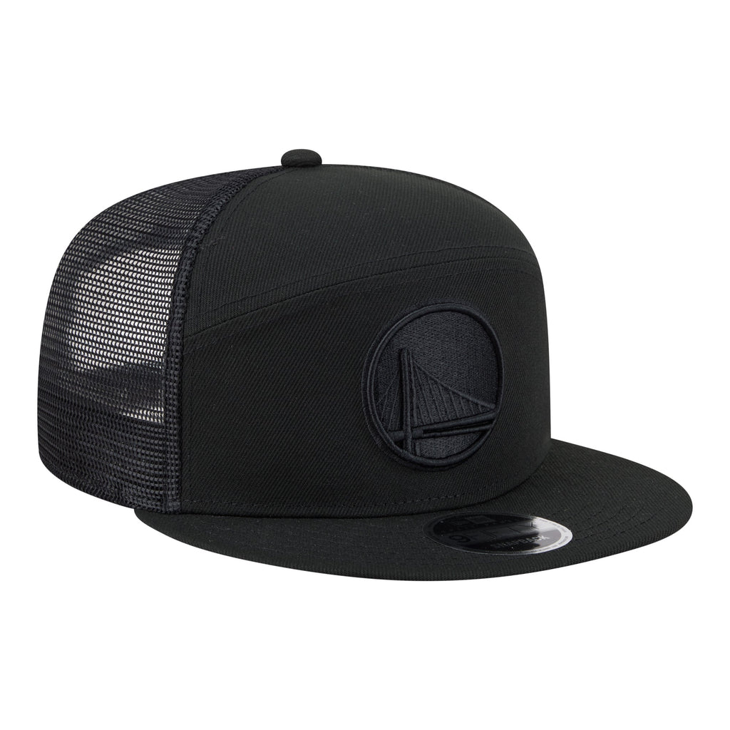 Men's Golden State Warriors  New Era Black Block Split Panel 9FIFTY Snapback Hat
