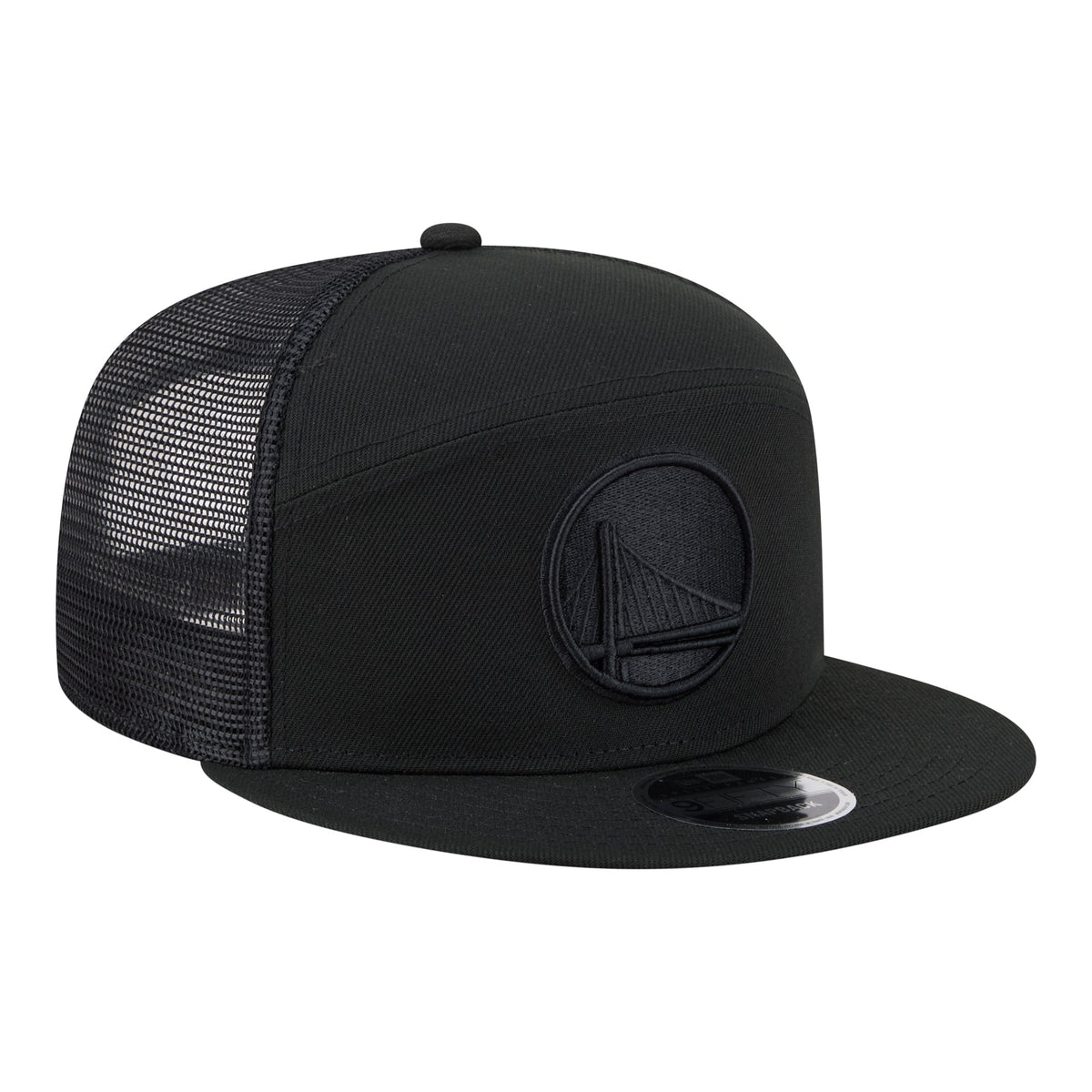 Men's Golden State Warriors  New Era Black Block Split Panel 9FIFTY Snapback Hat