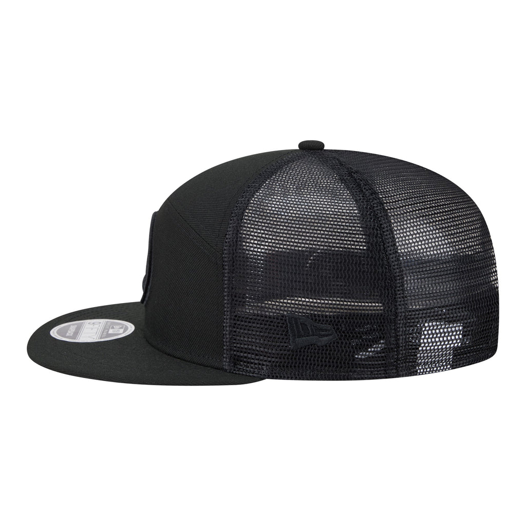 Men's Golden State Warriors  New Era Black Block Split Panel 9FIFTY Snapback Hat