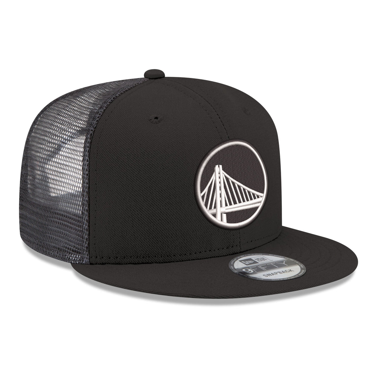 Men's Golden State Warriors New Era Black Core Logo Meshback 9FIFTY Snapback Hat