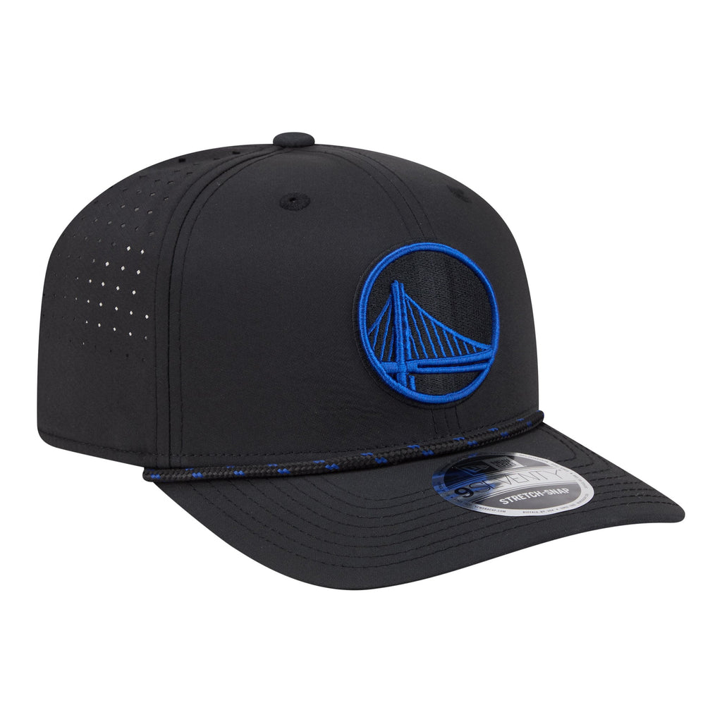 Men's Golden State Warriors New Era Black Sport Rope Vented Stretch-Snap 9SEVENTY Hat