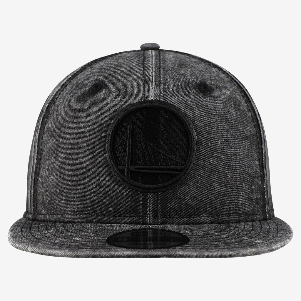 Men's Golden State Warriors  New Era Black Washed Tonal 9FIFTY Snapback Hat