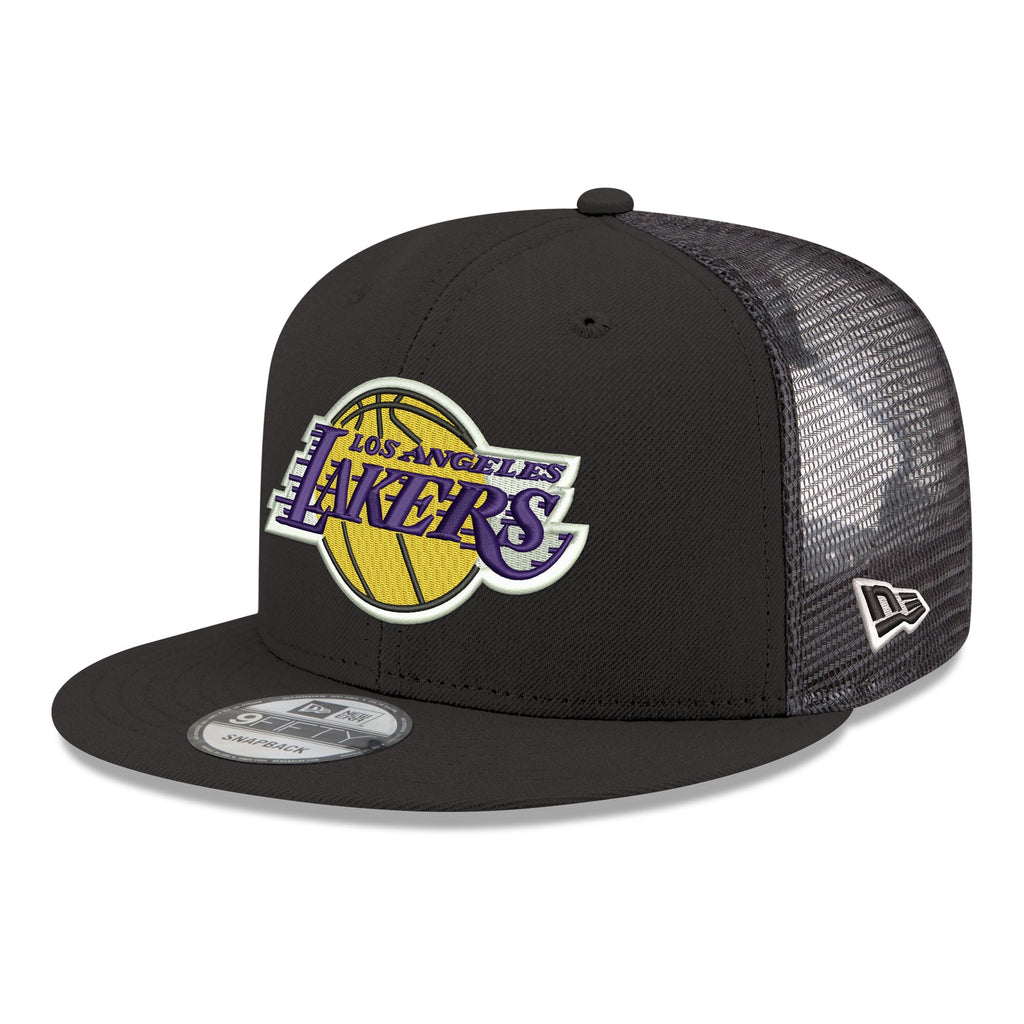 Men's Los Angeles Lakers New Era Black Core Logo Meshback 9FIFTY Snapback Hat