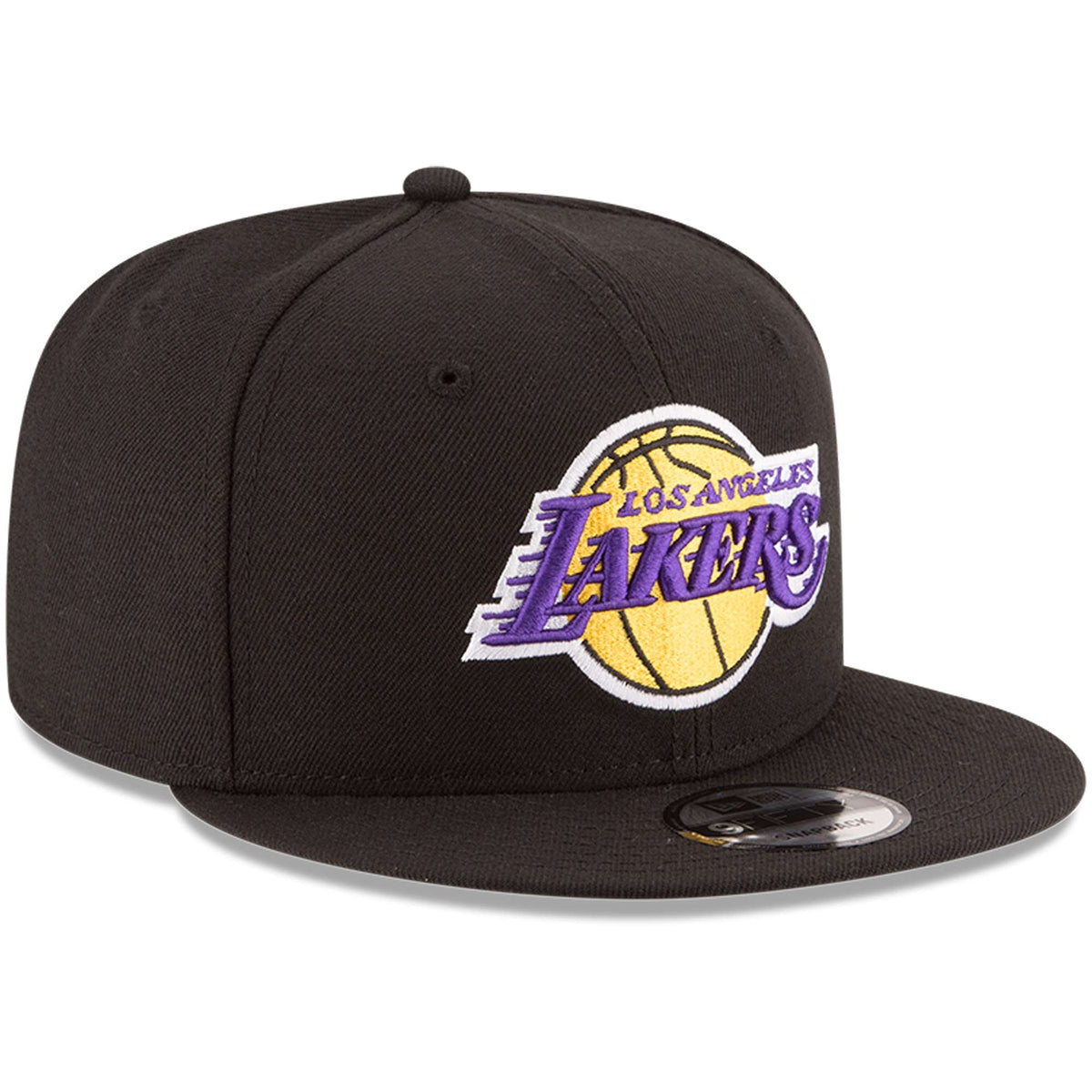 Men's Los Angeles Lakers New Era Black Official Team Color 9FIFTY Snapback Hat