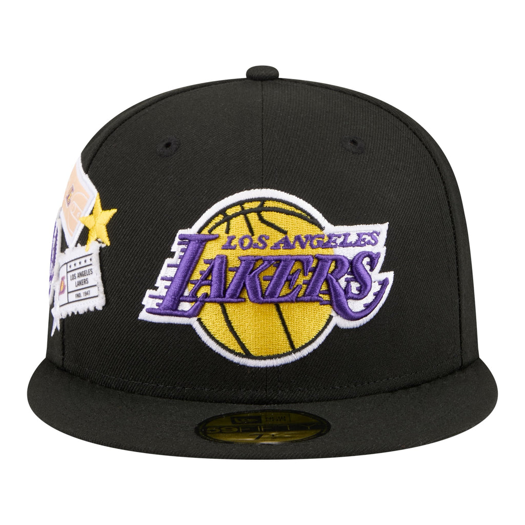 Men's Los Angeles Lakers  New Era Black Team Collage 59FIFTY Fitted Hat