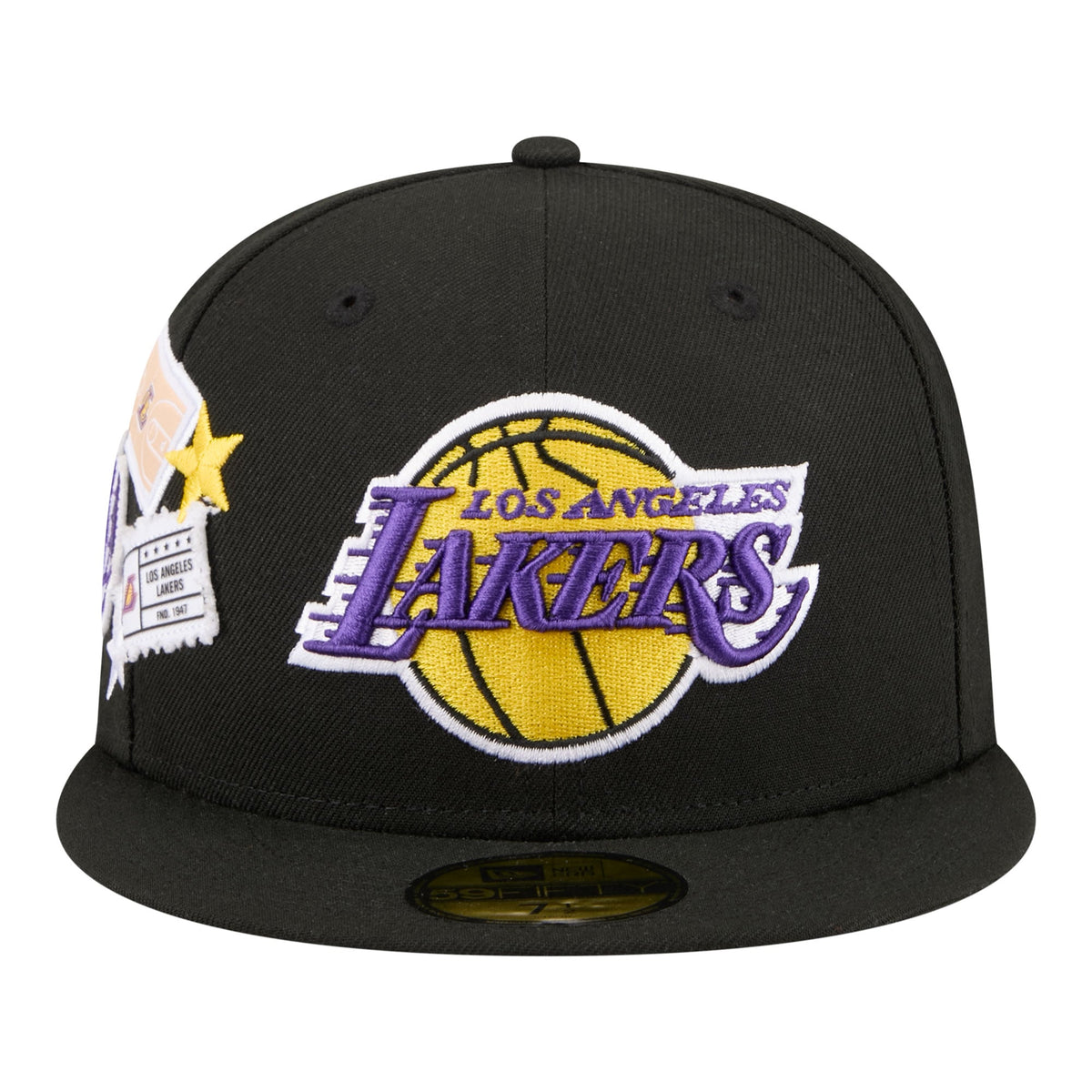Men's Los Angeles Lakers  New Era Black Team Collage 59FIFTY Fitted Hat