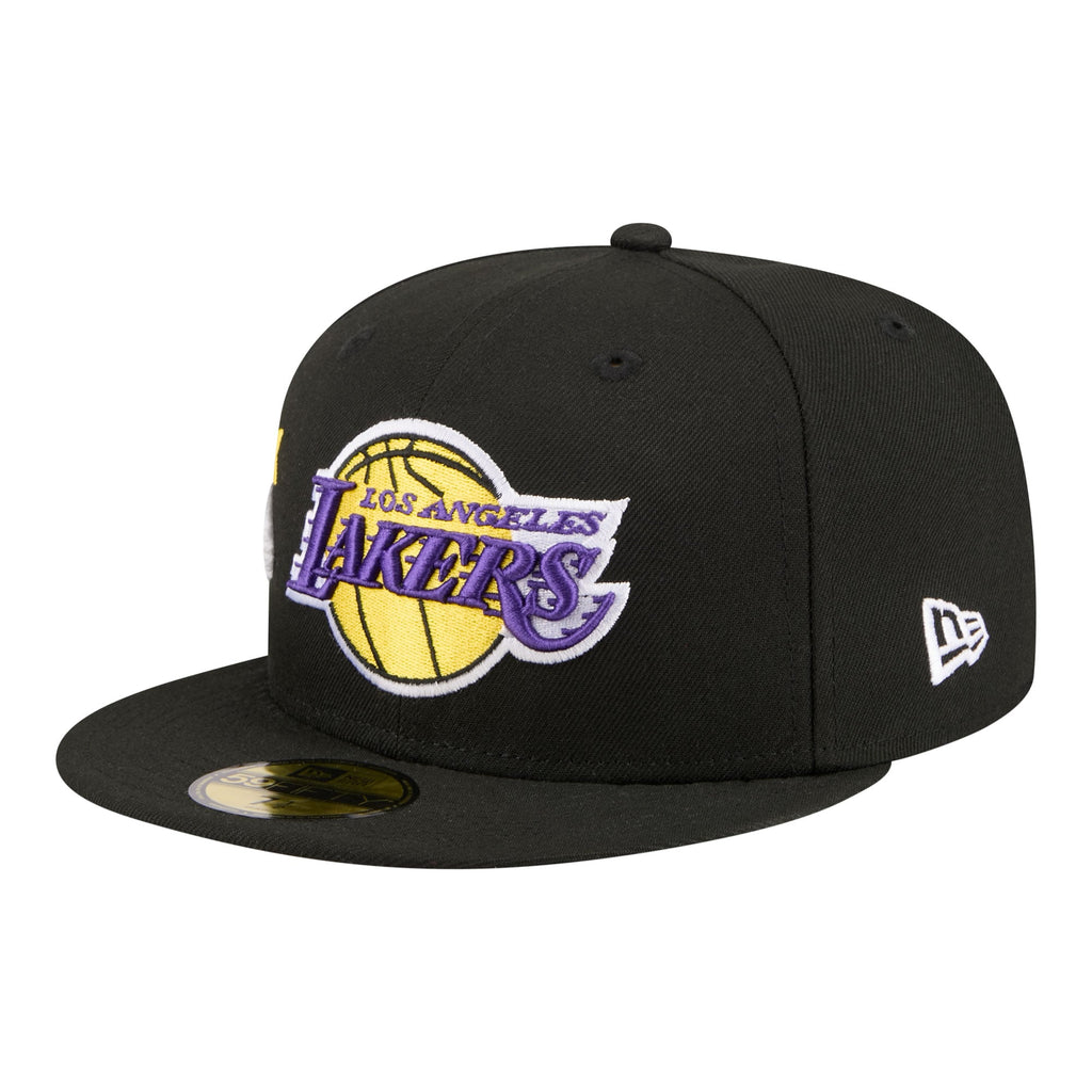 Men's Los Angeles Lakers  New Era Black Team Collage 59FIFTY Fitted Hat