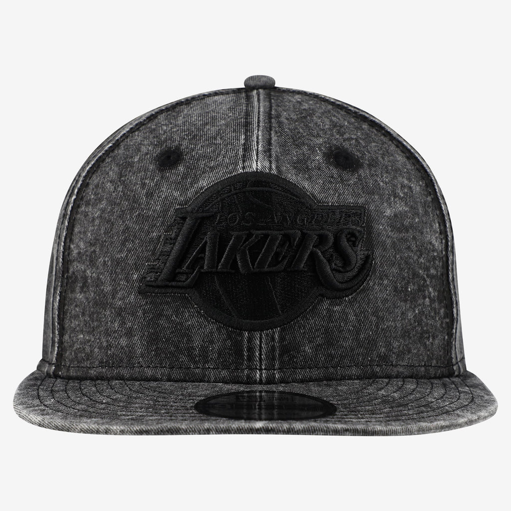 Men's Los Angeles Lakers  New Era Black Washed Tonal 9FIFTY Snapback Hat