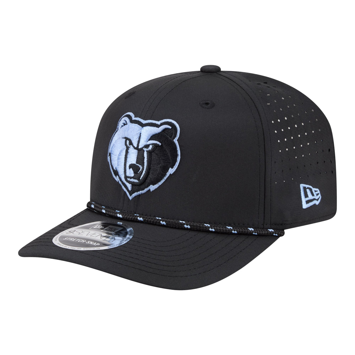 Men's Memphis Grizzlies New Era Black Sport Rope Vented Stretch-Snap 9SEVENTY Hat