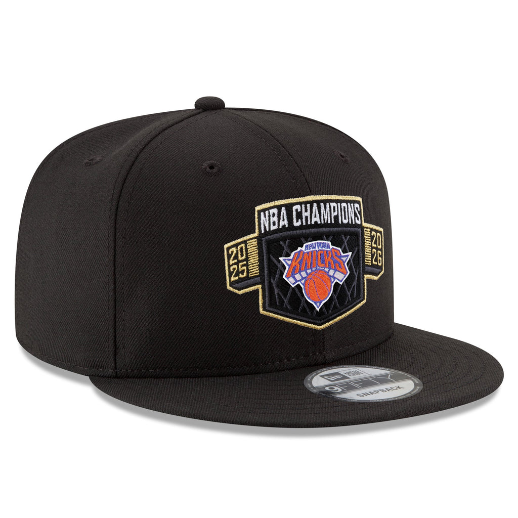 Men's New York Knicks New Era Black 2026 NBA Finals Champions Locker Room Replica 9FIFTY Snapback Hat