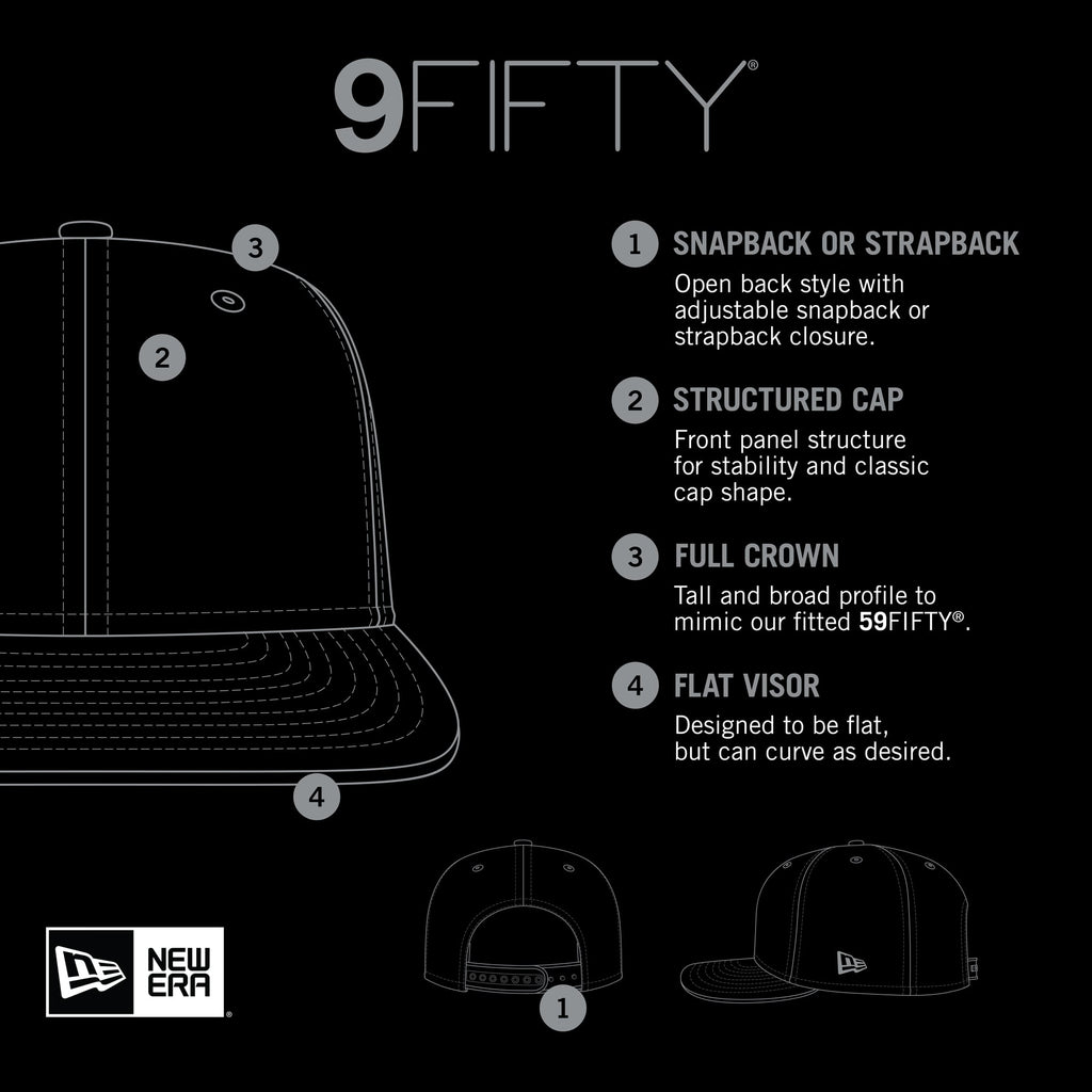 Men's New York Knicks New Era Black Black & White Logo 9FIFTY Adjustable Snapback Hat