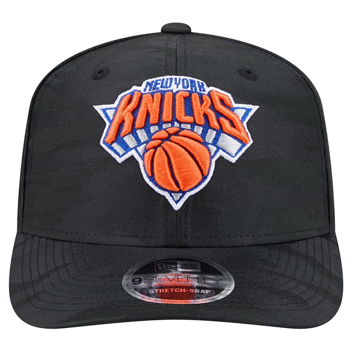 Men's New York Knicks New Era Black Camo 9SEVENTY Perforated Adjustable Hat