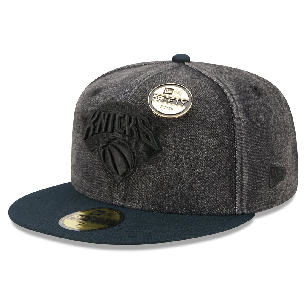 Men's New York Knicks  New Era Black Washed Denim 59FIFTY Fitted Hat