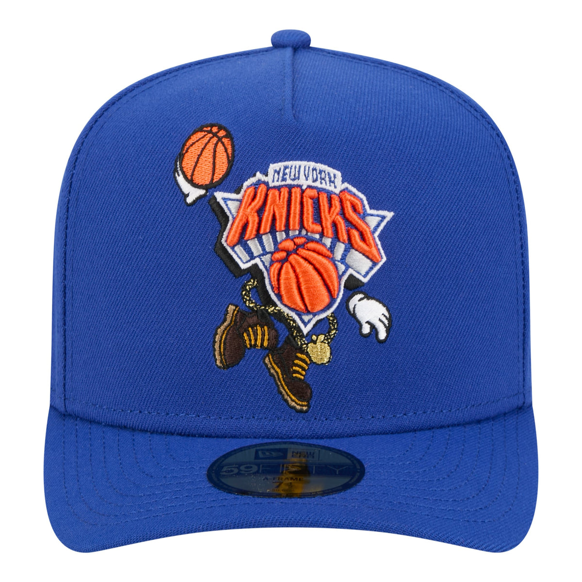 Men's New York Knicks  New Era Blue Injection Cartoon Logo A-Frame 59FIFTY Fitted Hat