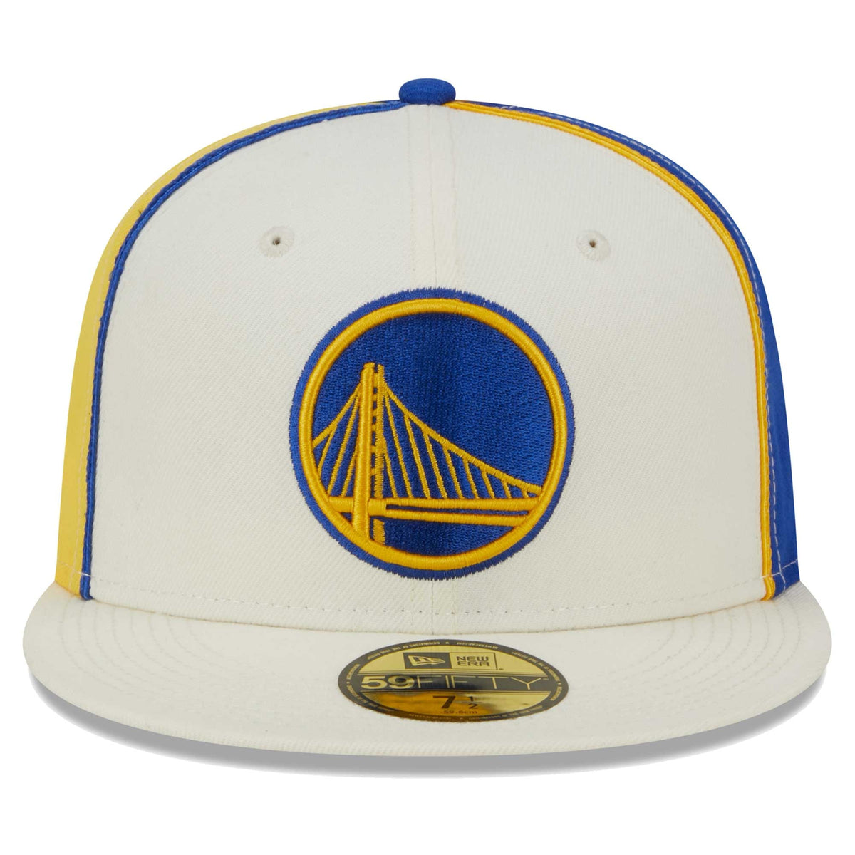 Men's Golden State Warriors New Era Cream Piped Pop Panel 59FIFTY Fitted Hat