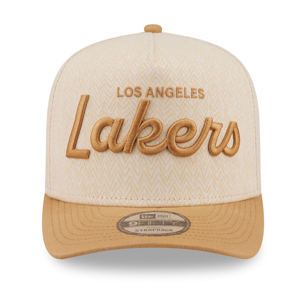 Men's Los Angeles Lakers  New Era Cream Herringbone 9FIFTY A-Frame Snapback Hat