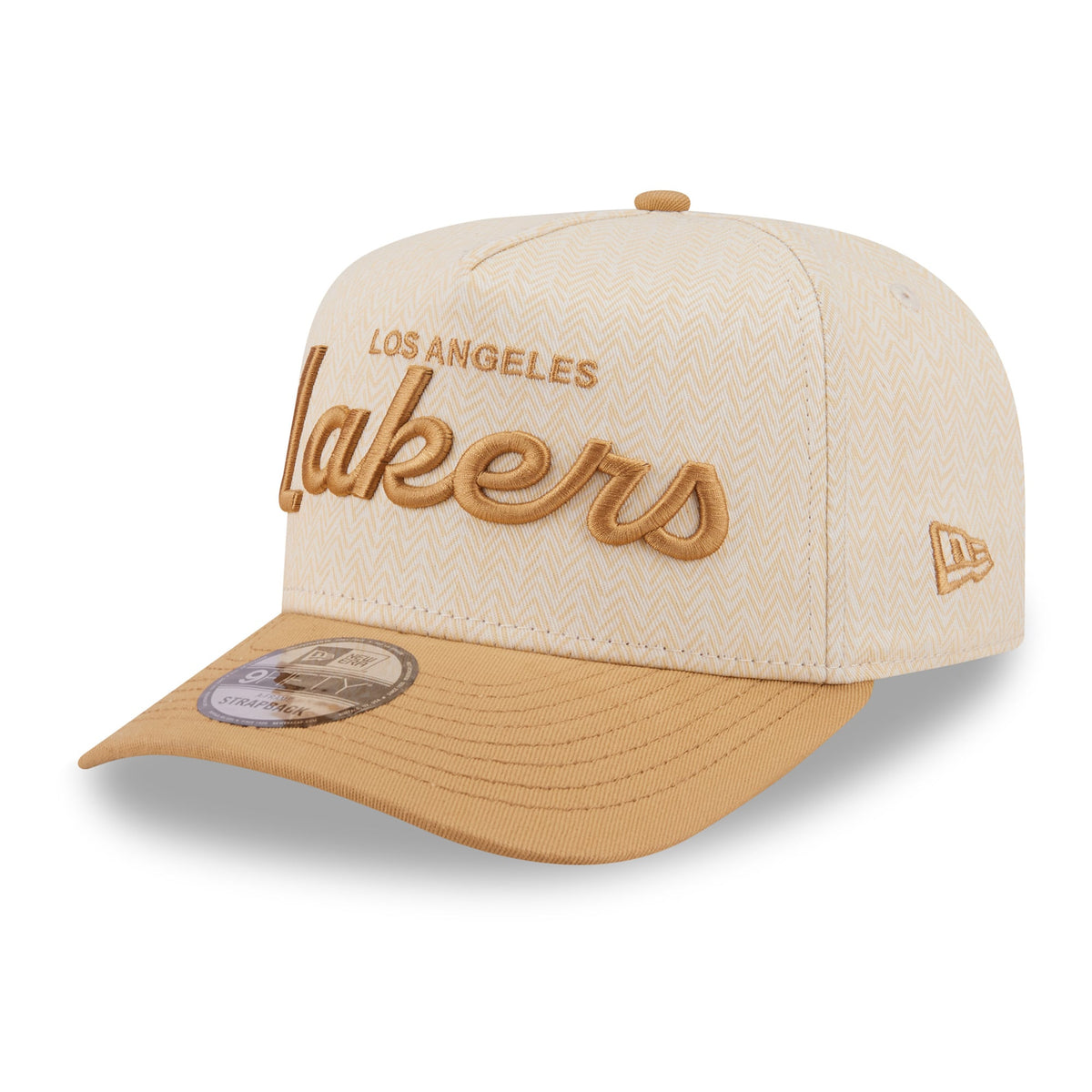 Men's Los Angeles Lakers  New Era Cream Herringbone 9FIFTY A-Frame Snapback Hat