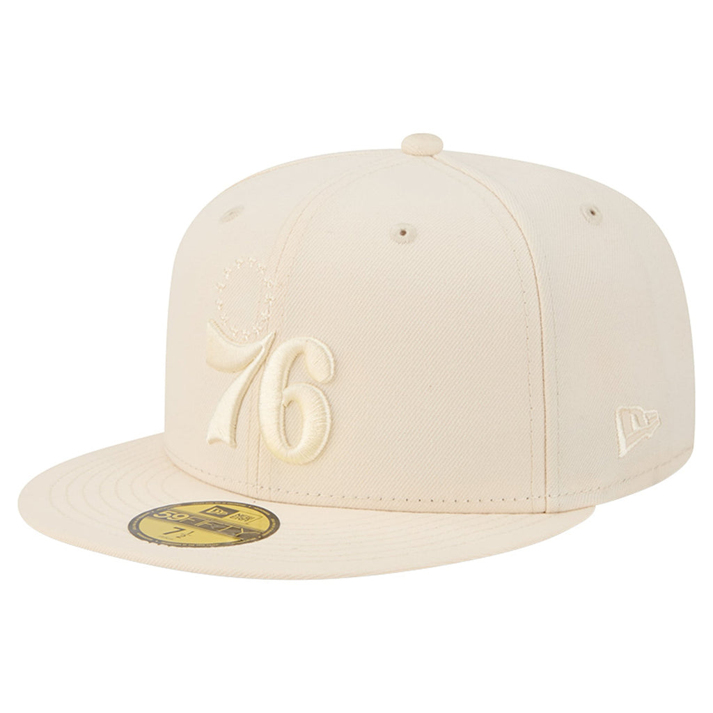 Men's Philadelphia 76ers New Era Cream Color Pack 59FIFTY Fitted Hat