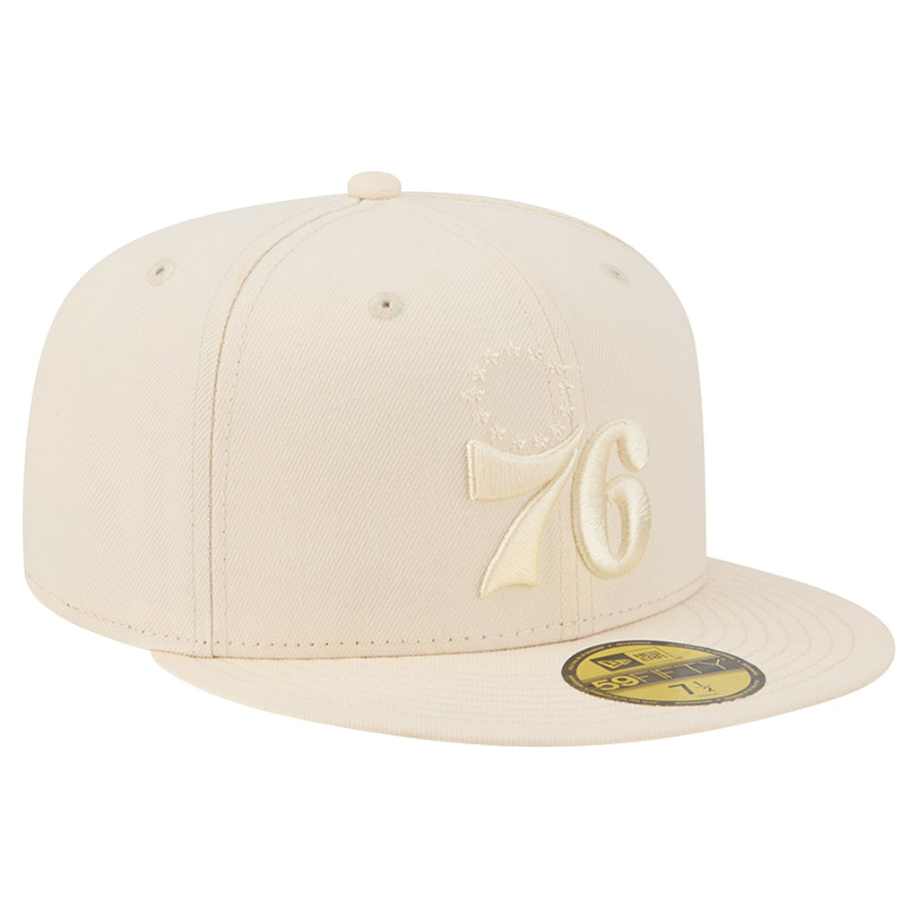 Men's Philadelphia 76ers New Era Cream Color Pack 59FIFTY Fitted Hat